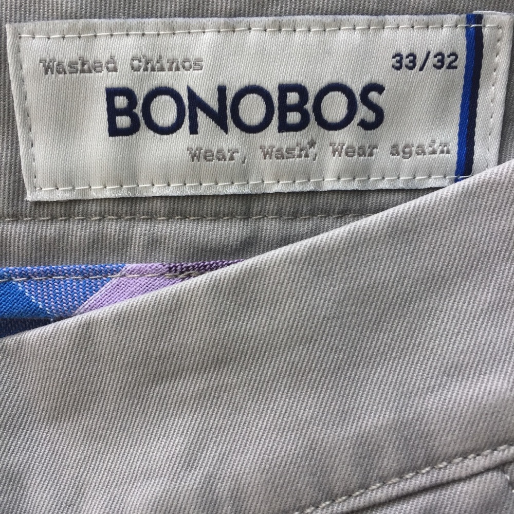 Bonobos light grey chinos. 33x32.